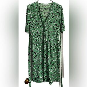 Motherhood Maternity Pullover Short Sleeves V -Neck MIDI Dress, Size: Small